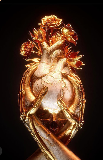 Death heart, gold, head, occult, 666, evil HD phone wallpaper