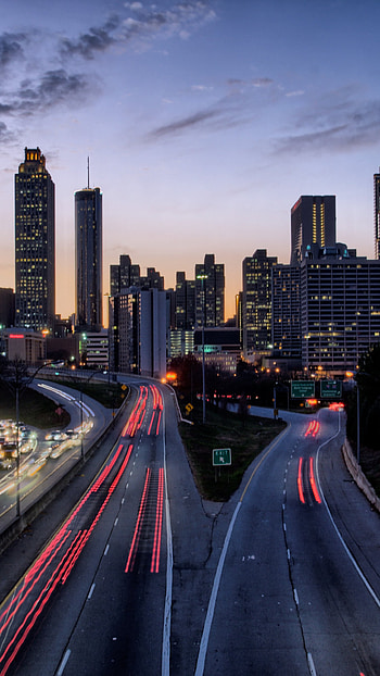 City of Atlanta, Night skyline R HD phone wallpaper