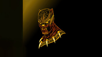 Black Panther Gold Minimal , black-panther, superheroes, minimalism, minimalist, dark, black, behance HD wallpaper