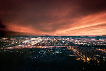 Arizona Neon Light Trail City Scape , long-exposure, light, trails, graphy, city HD wallpaper