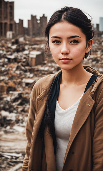 Beautiful Girl, AI Art, portrait, city HD phone wallpaper