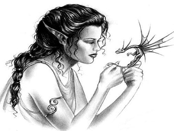 Drawing, Artistic, Dragon, Elf HD wallpaper