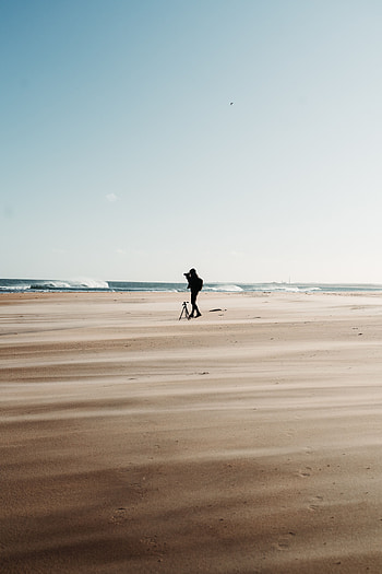 Nature, Beach, Miscellanea, Miscellaneous, Human, Person, Loneliness, grapher HD phone wallpaper