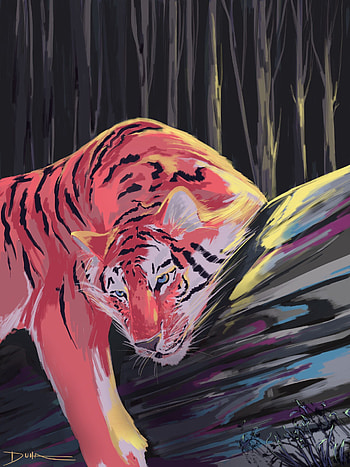 Art, Big Cat, Tiger, Animal, Wild HD phone wallpaper