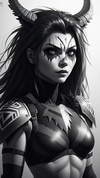 Tirania (Rampage Squad), portrait, Black & White, fantasy, woman HD phone wallpaper