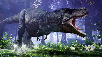 Tyrannosaurus Rex in , Forest wall art, Mesozoic beauty, Digital masterpiece HD wallpaper