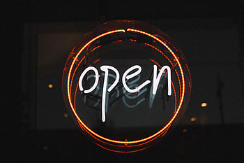 Words, Glow, Open, It's Open HD wallpaper