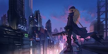 Anime Girl In City , anime-girl, anime, artist, artwork, digital-art, deviantart HD wallpaper