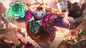 Cafe Cuties Bard, cafe cuties, augusto qirino, pink, fantasy, green, bard, cup HD wallpaper