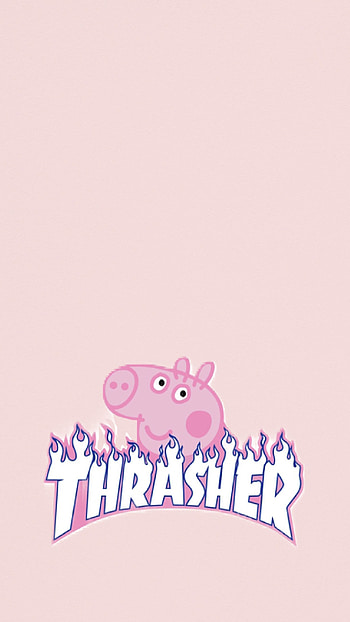 peppa pig, thrasher HD phone wallpaper