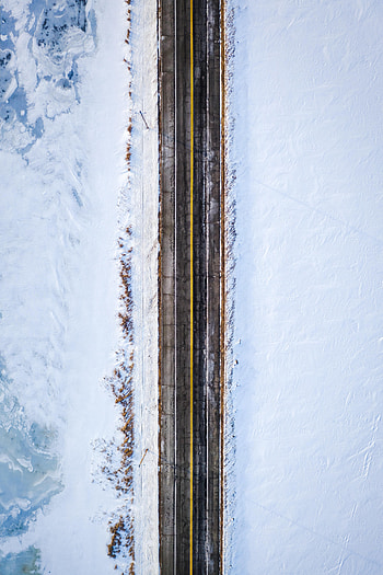 Nature, Snow, View From Above, Road, Markup HD phone wallpaper