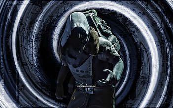 Xur, gray grunge background, Destiny, Agent of the Nine, vortex, creative, Xur Destiny HD wallpaper
