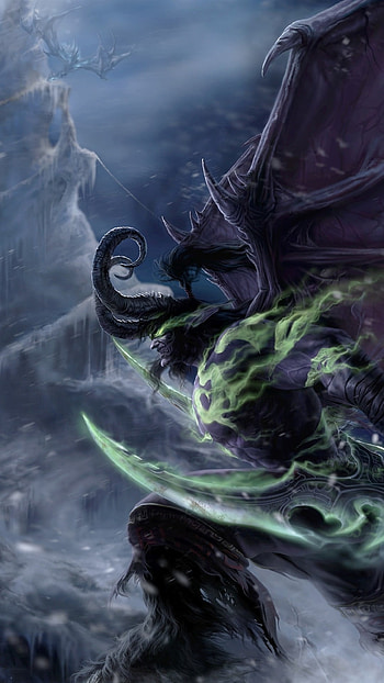 Illidan Stormrage, Legendary night elf, Warcraft character, Dark powers HD phone wallpaper