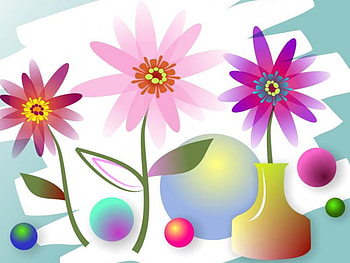 Flowers, vase, abstract HD wallpaper