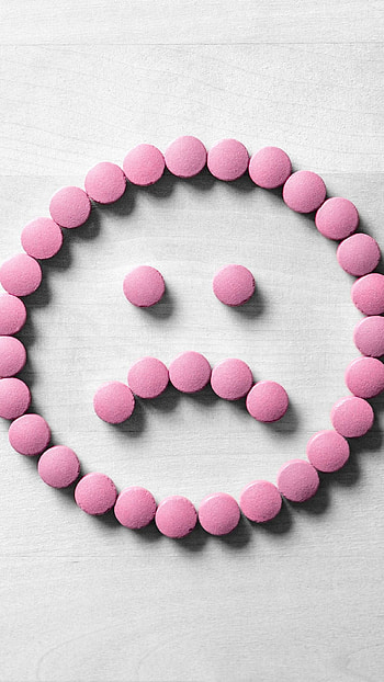 Sad Smile, Sad Art, Pink Pills HD phone wallpaper