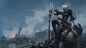 Nier Automata Conquering The Chaos, nier-automata, games, artist, artwork, digital-art, artstation HD wallpaper