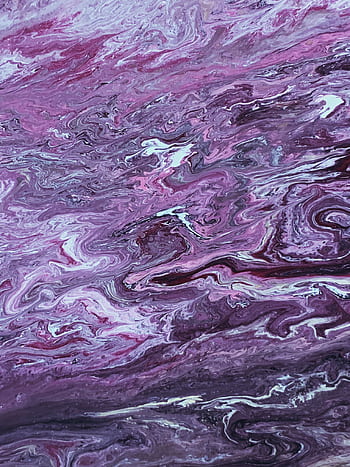 Close-up of a vibrant purple abstract acrylic painting with swirling patterns. HD phone wallpaper