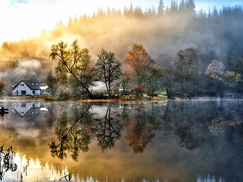 Autumn, nature, reflection, lake HD wallpaper