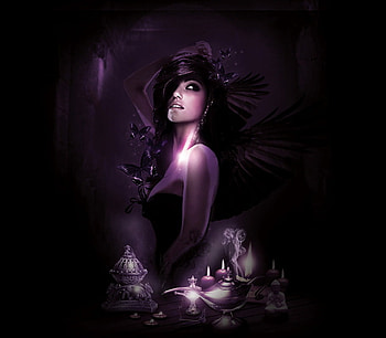 make a wish, night, magic, lamp, , girl, beauty, fantasy, abstract, candles HD wallpaper