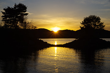 Nature, Sunset, Twilight, Lake, Dark, Dusk HD wallpaper