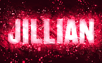Happy Birtay Jillian, , pink neon lights, Jillian name, creative, Jillian Happy Birtay, Jillian Birtay, popular american female names, with Jillian name, Jillian HD wallpaper