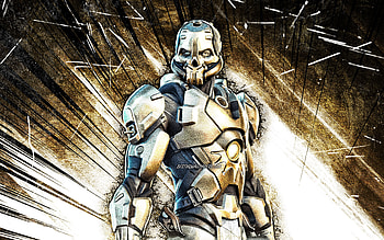Full Helm Midas Rex, grunge art, Fortnite Battle Royale, Fortnite characters, Full Helm Midas Rex Skin, brown abstract rays, Fortnite, Full Helm Midas Rex Fortnite HD wallpaper