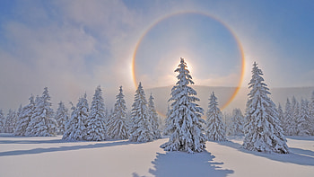 Ore mountains, winter, Saxony, Germany HD wallpaper