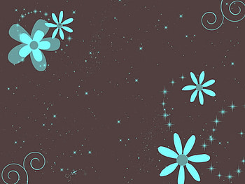 brown and teal flower abstract, brown, flowers, teal HD wallpaper