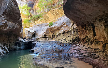 Subway, Zion National Park, Utah, cave, creek, rocks, usa HD wallpaper