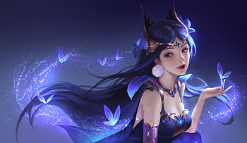 Fantasy girl, butterfly, fantasy, superb, blue, frumusete, gorgeous, girl HD wallpaper