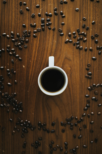 Food, Coffee, Cup, Surface, Grains, Drink, Beverage, Coffee Beans, Grain HD phone wallpaper