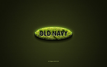 Old Navy logo, green creative logo, floral art logo, Old Navy emblem, green carbon fiber texture, Old Navy, creative art HD wallpaper