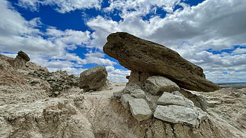 Badlands National Park, Utah, clouds, landscape, sky, rocks, usa HD wallpaper