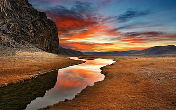 Zeravchan Uzbekistan - Amazing lights reflecting on water, river, colors, landscape, clouds, sky HD wallpaper