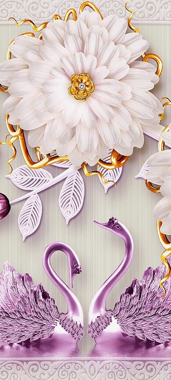 Purple Elegant Swan, serveware, tableware, Luxury, Diamond, Flowers, Bride HD phone wallpaper