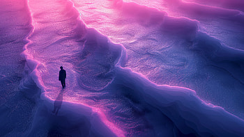 Solo Traveler in Purple Desert -, man, alone, desert HD wallpaper
