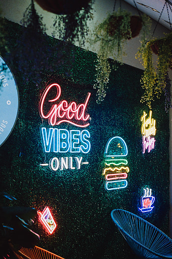 Words, Neon, Backlight, Illumination, Inscription, Burger HD phone wallpaper