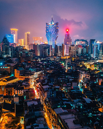 Cities, Architecture, Building, Lights, View From Above, Night City, Megapolis, Megalopolis HD phone wallpaper