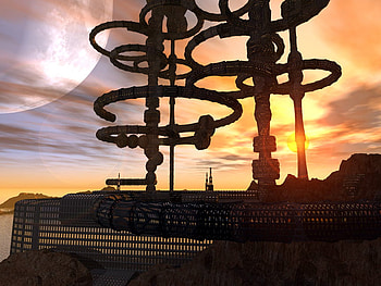Groboto City, planets, abstract, cities, 3d, fantasy, clouds, space, sky HD wallpaper