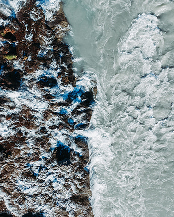 Nature, Sea, Waves, Rocks, View From Above, Surf HD phone wallpaper