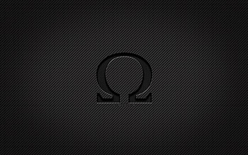 Omega carbon logo, , grunge art, carbon background, creative, Omega black logo, brands, Omega logo, Omega HD wallpaper