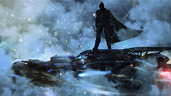 Batman On Batmobile, batman, artwork, superheroes, deviantart, artist HD wallpaper