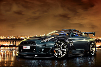 NISSAN GTR, nissan, night, car, gtr HD wallpaper
