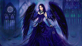 blue angel, gothic, angel, girl, fantasy HD wallpaper