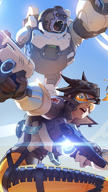 Tracer (Overwatch), Mercy (Overwatch), video game, Overwatch HD phone wallpaper