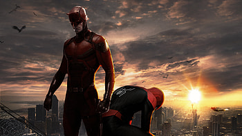Daredevil And Spiderman , daredevil, spiderman, superheroes, artwork, artist, behance HD wallpaper