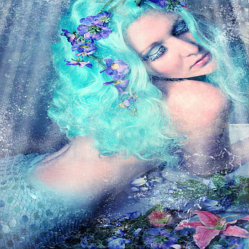 mermaid, blue, dream, beauty HD wallpaper