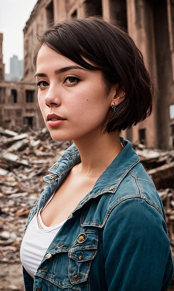 Beautiful Girl, AI Art, portrait, city HD phone wallpaper