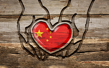 I love China, , wooden carving hands, Day of China, Chinese flag, Flag of China, Take care China, creative, Thailand flag, China flag in hand, wood carving, Asian countries, China HD wallpaper