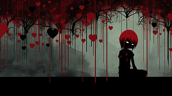 Emo Aesthetic Heart Drip, dark, emo HD wallpaper